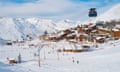 Skiers in Val Thorens, France.